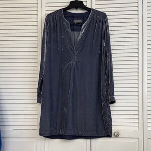 Anthropologie Slate Blue Long Sleeve Dress